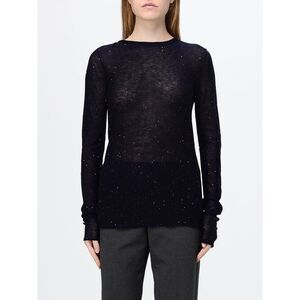 Pinko Women Slim Fit Wool Blend Crewneck Jumper Pinko With Sequin Embroidery